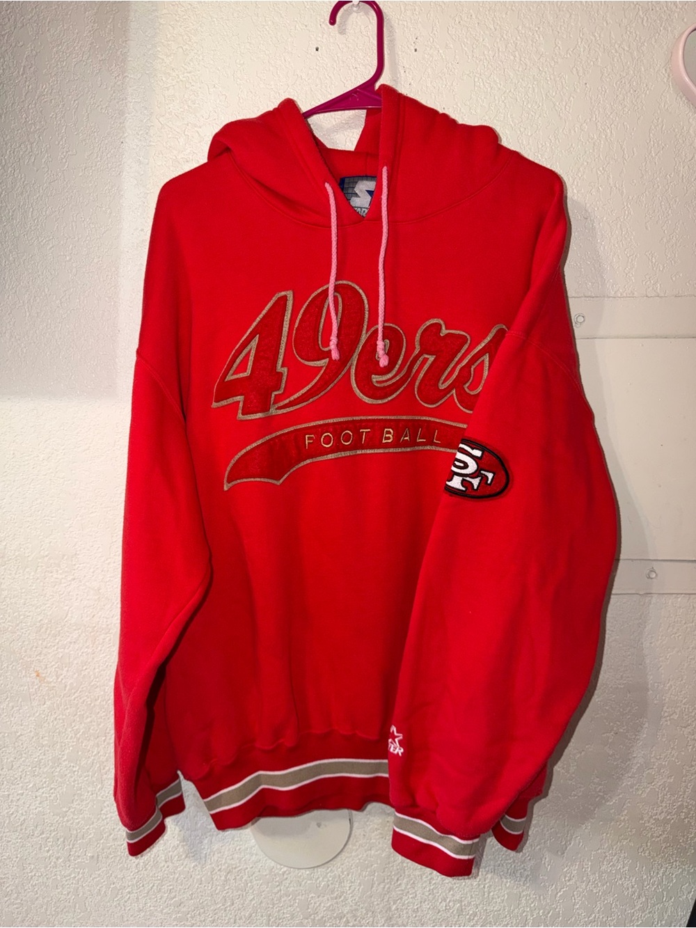 Vintage large Red Pullover Hoodie